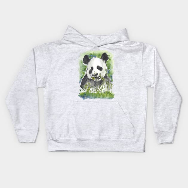 Watercolor Panda Kids Hoodie by Art Additive